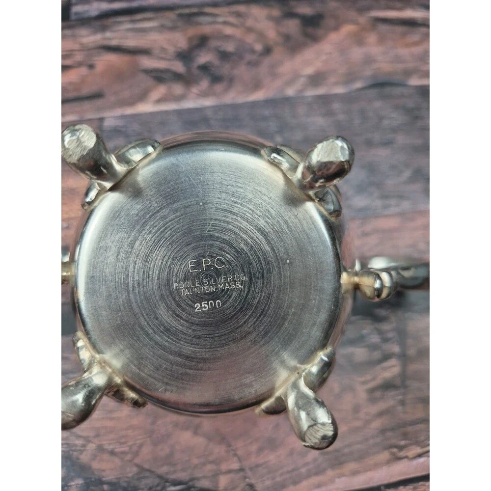 VTG Poole Silver Company 2500 Old English Style Footed Creamer & Open Sugar Bowl